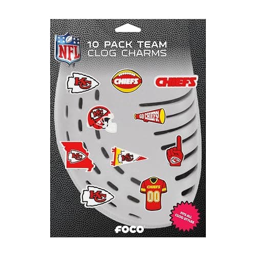 FOCO NFL unisex-adult NFL Team Logo Officially Licensed 10-Pack Charms for Clogs Shoes Bracelet thumbnail 5