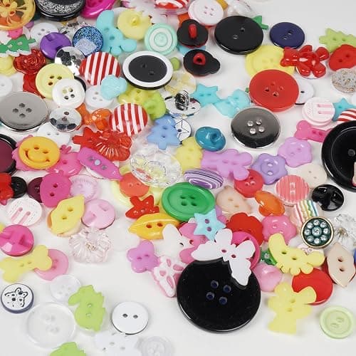 Chenkou Craft Random 100pcs Plastic Buttons Small DIY Sewing Craft Accessory (Mix) (Mix) thumbnail 6