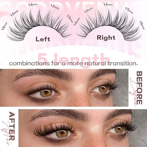 Goddvenus Lash Clusters Kit Wispy Eyelash Clusters Lashes Natural DIY Lash Extension Kit 10-16mm Cluster Eyelash Extensions Kit 300pcs C Curl Individual Lashes Cluster Eyelash (With Tweezers) thumbnail 4
