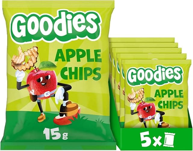 Goodies Apple Chips Kids Fruit Snack, 100% fruit, High in Fibre, No Added Sugar, 3+ Years, 15 g (Pack of 5) - Image 1