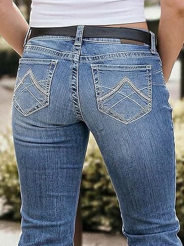 Flamingals Boot Cut Jeans for Women High Waist Tummy Control Straight Flare Trendy Denim Pants thumbnail 5