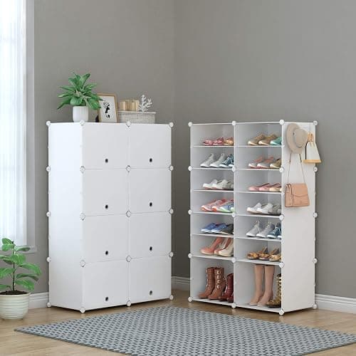 HOMIDEC Shoe Rack, 8 Tier Shoe Storage Cabinet 32 Pair Plastic Shoe Shelves Organizer for Closet Hallway Bedroom Entryway thumbnail 7