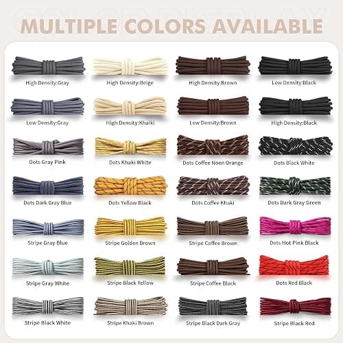 Stepace Round Shoelaces [2 Pairs] Heavy Duty Boot Shoe Laces for Hiking Work Boots thumbnail 6