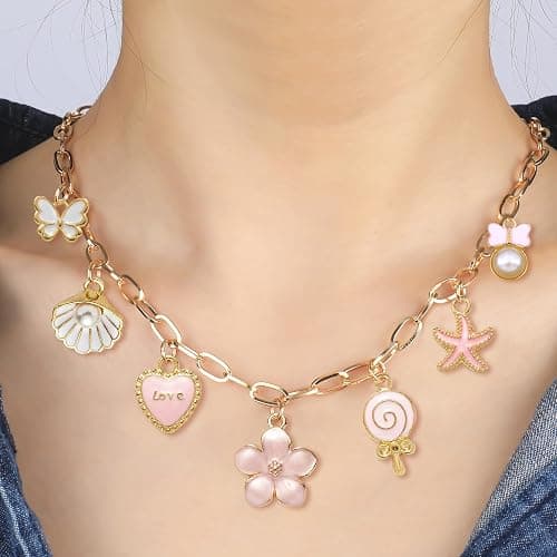 YANCHUN Gold Charm Necklace Beach Jewelry for Women Trendy Summer Shell Pearl Coin Paperclip Chain Necklaces Western Jewelry Cowgirl Outfits Accessories Boho Summer Outfits for Women 2025 thumbnail 2