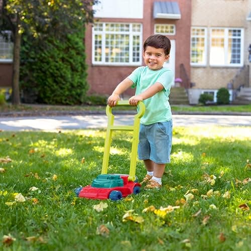 B. toys – Toy Lawn Mower – Bead Tumbler – Classic Push Toy for Kids, Toddlers – Easy Folding Storage – 3 Years + – Mini Mower - Toy Lawn Mower thumbnail 2