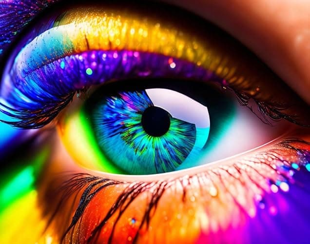 AgaaTi Art Sur Toile Photo D'Art D'Affiche Oeil avec un arc-en-ciel transparent à l'intérieur de l'iris pour la décoration du salon 60x90cm - Image 1