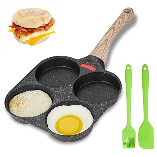 MyLifeUNIT Egg Frying Pan, 4-Cup Egg Pan Nonstick, Fried Egg Pan Skillet for Breakfast, Pancake, Hamburger, Sandwiches, Suitable for Gas Stove & Induction Cookware - Image 1