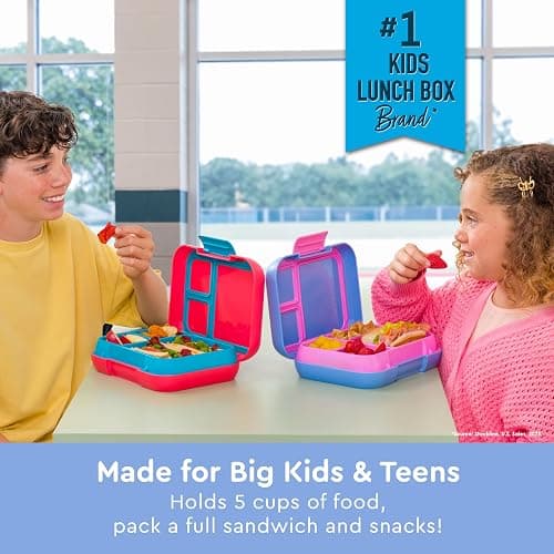 Bentgo Pop - Leak-Proof Lunch Box & Removable Divider for Ages 8+ & Teens - Lunch Container Holds 5 Cups of Food; 3-4 Compartments; Microwave/Dishwasher Safe; 2 Year Warranty (Periwinkle/Pink) thumbnail 3