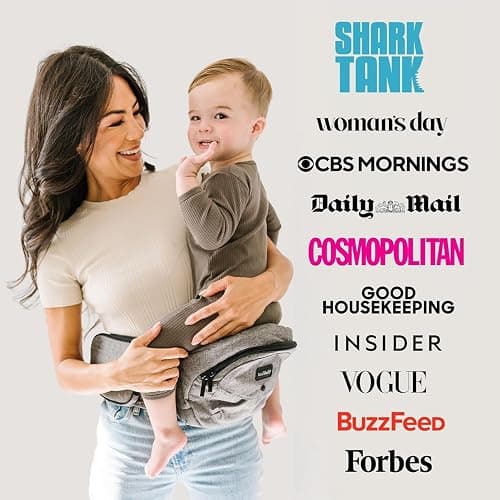 Tushbaby Ergonomic Hip Seat Carrier- for Babies and Toddlers 0-3yrs, Safety Approved, Structured Support, Convenient Pockets, Feeding Aid, Durable YKK Zippers, Foam-Free Build, (Grey) thumbnail 3