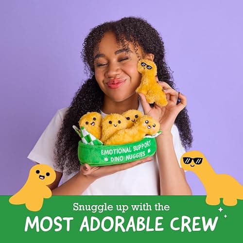 Emotional Support Dino Nuggies by Relatable, Cuddly Stuffed Animals and Dinosaur Toys, Great Gift Ideas for Loved Ones of All Ages, Includes 5 Dinosaur Plushies with Carrying Basket thumbnail 5