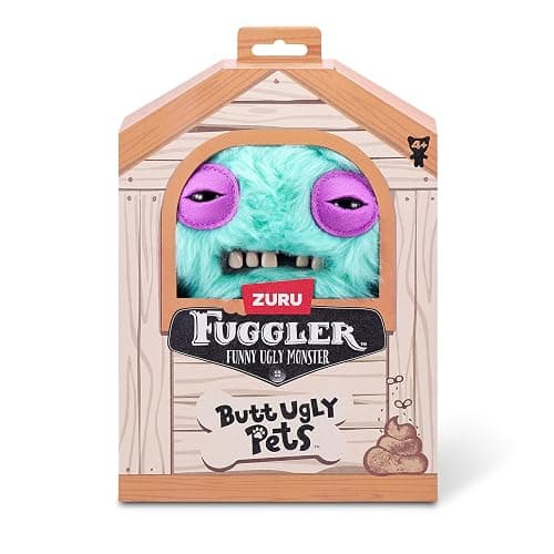 Fuggler Butt Ugly Pets 9-inch Series 1 by ZURU, Funny Ugly Monster Plush Toy (Yawper Cat, Mr Buttons Rabbit) thumbnail 4