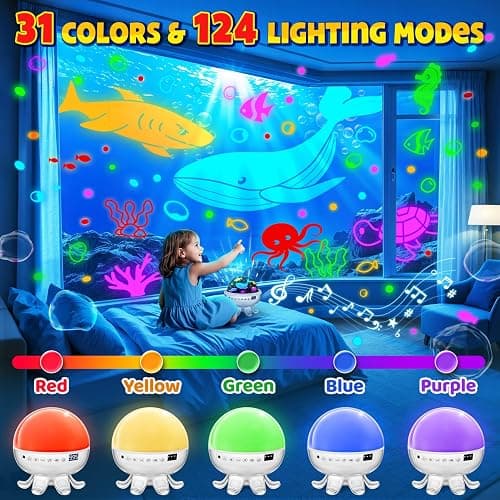 Kids Toys Puppy Projector│30 Soothing Sounds+4 Slides Sound Machine Baby Night Light Projector│93 Projections+31 Colors Puppy Toys for Boys Age 3-5│Girl Toys Toddler Toys│Story Projector Sound Machine thumbnail 5