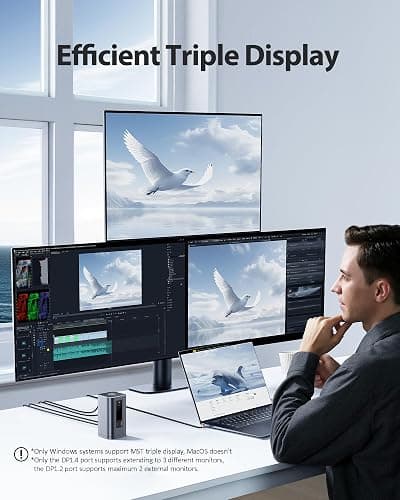 Baseus Docking Station, Spacemate(Win) 11 in 1, Triple Display, 4K HDMI and DP, 10Gbps USB A/C Ports, Gigabit Ethernet, 100W PD, Audio, Laptop Docking Station for Windows/Dell/HP/Lenovo/Asus/Acer/Mac thumbnail 3