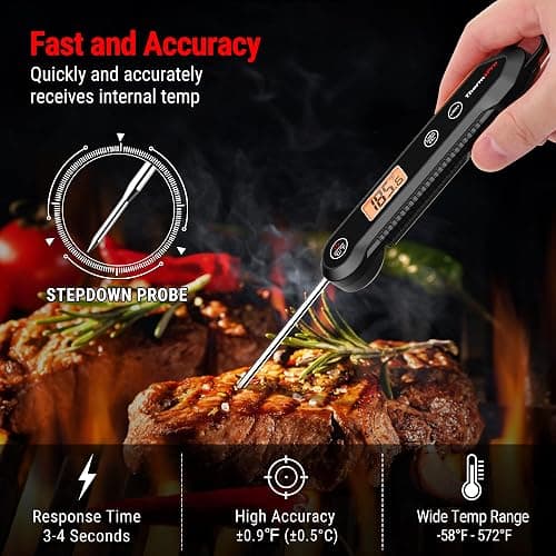 ThermoPro Digital Instant Read Meat Thermometer for Grilling Waterproof Kitchen Food Thermometer with Calibration & Backlight Smoker Oil Fry Candy Thermometer for Commercial Bakeware thumbnail 2