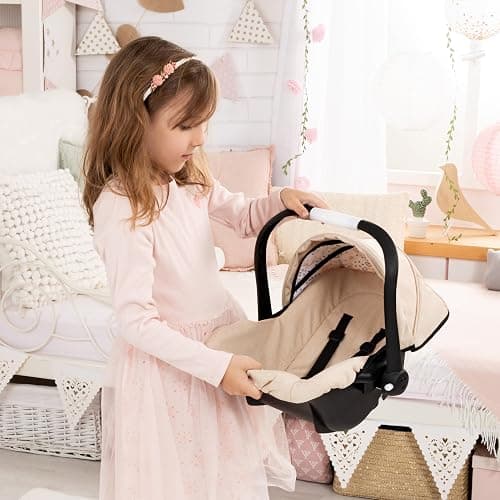 Bayer Design 67975AA Doll car seat with Sun Canopy, Adjustable Handle, Harness, for Dolls up to 46 cm thumbnail 4