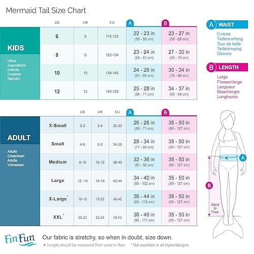 Fin Fun Mermaidens - Mermaid Tails for Swimming for Women, Teens and Adults with Monofin - Medium - Malibu Pink thumbnail 2