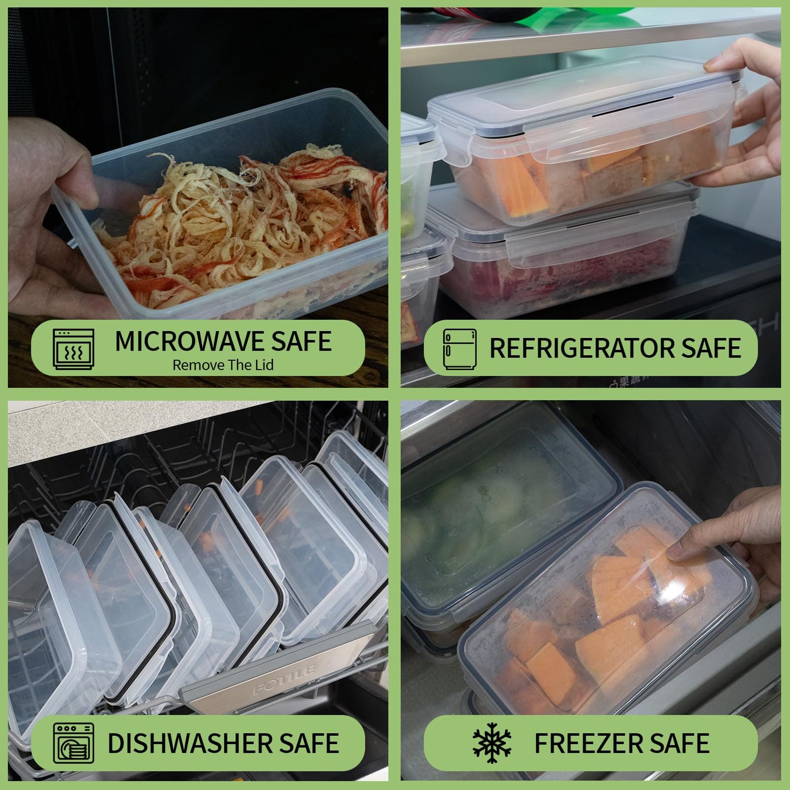 34 Pack Airtight Food Storage Containers Set, BPA free Meal Prep Containers & Lunch Boxes, Freezer Containers, Fridge & Kitchen Organizer with Snap Lock Leak-proof Lids thumbnail 5