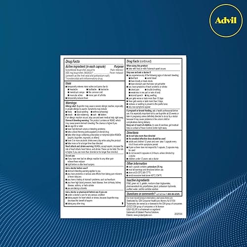Advil Liqui-Gels minis Pain Reliever and Fever Reducer, Pain Medicine for Adults with Ibuprofen 200mg for Pain Relief - 200 Liquid Filled Capsules - Liqui-Gels (200mg) - 200mg thumbnail 10