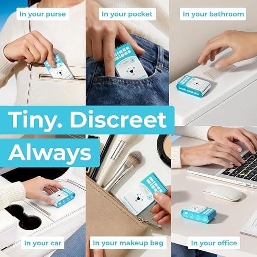 Impossibly Compact Travel Flushable Wipes - 99.5% Water and Aloe - Safe for Sensitive Skin & Hypoallergenic - Travel Essentials for Adults & Kids, Unscented, 8 Pack 48 Wipes thumbnail 4
