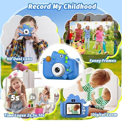 Kids Camera Toy, masterbee Children Age 3-12, Christmas/Birthday Gifts for Girls, 1080P HD Video, Gift for 3 4 5 6 7 8 9 10 11 12 Year Old Girl Blue thumbnail 3