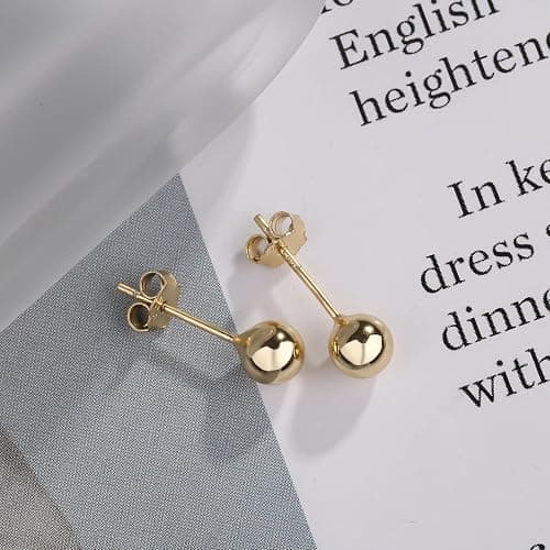 ToHeart 14k Gold Stud Earrings Women Hypoallergenic Flat Back Stud Earrings thumbnail 6