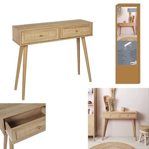 HOME DECO FACTORY - HD5132 - Console Bali 2 Tiroirs, Entrée, Salon thumbnail 5