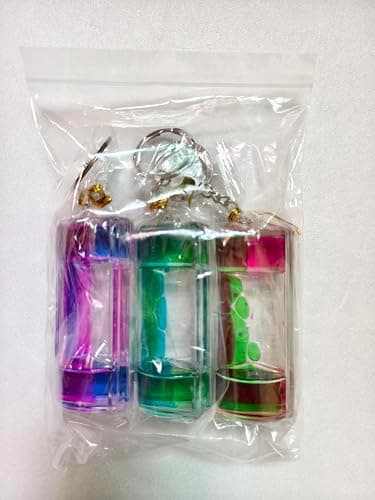 ZHjuju Liquid Motion Timer Keychain - (3-Pack) Sensory Toy for Stress Relief, Calming Fidget Keyrings for Kids & Adults, Autism Sensory Tool, Handbag & Car Decoration,3 Colors thumbnail 9