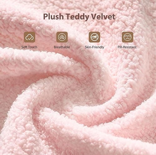Big and Tall Office Chair, Flip Armrests for Pets & Cross Legged Sitting | Executive Ergonomic Computer Gaming Chair with Foot Rest, Teddy Fleece Wide Seat Reclining Desk Chair, Pink thumbnail 7