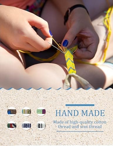 LOLIAS 24 Pieces Waterproof String Bracelets for Women Surfer Wave Boho Bracelet Adjustable Handmade Friendship Bracelet String Ocean Beach Boho Bracelets Anklets for Women thumbnail 6