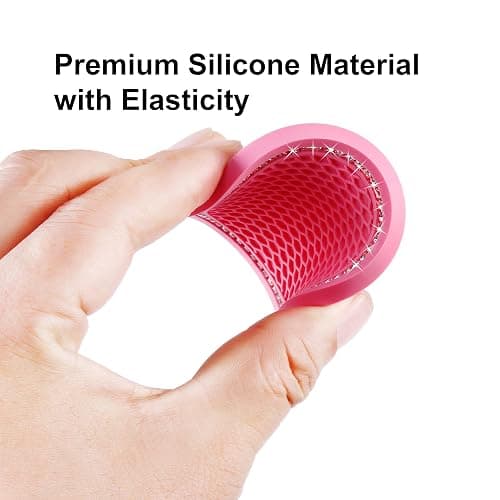 2PCS Bling Car Cup Coaster, 2.75 Inch Auto Cup Holder Insert Coasters Silicone Anti-Slip Crystal Rhinestone Drink Mat, Universal Vehicle Interior Accessories for Women Girls (Pink) thumbnail 4