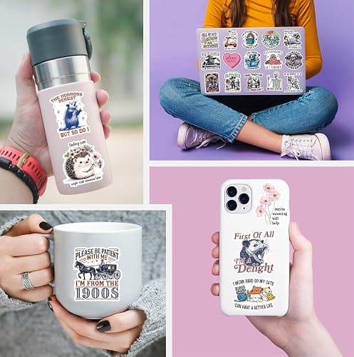 200 PCS Funny Holographic Stickers for Adults, Waterproof Vinyl Sarcastic Meme Decals for Laptop, Water Bottle, Phone, Kindle, Journal, Scrapbook, Bumper, Skateboard, Luggage, No Repeats thumbnail 7