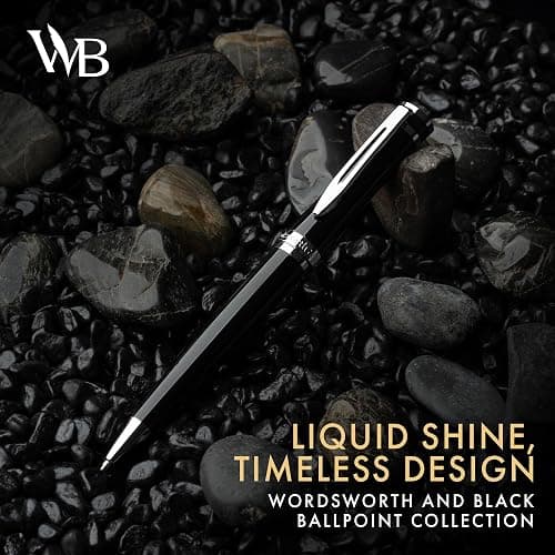 Wordsworth & Black Luxury Refillable Ballpoint Pen Set for Writing, Black | Ball Point Gift for Men & Women, Lacquer Barrel, Fine Point, Executive, Smooth Ink, Case + Refill Included thumbnail 3