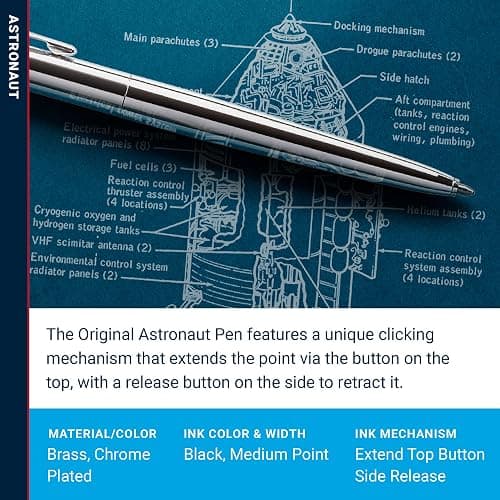 Fisher Space Pen Original Astronaut Space Pen, AG7 Series, Ballpoint, Chrome, Black Ink, Pocket Clip, Gift Box thumbnail 3