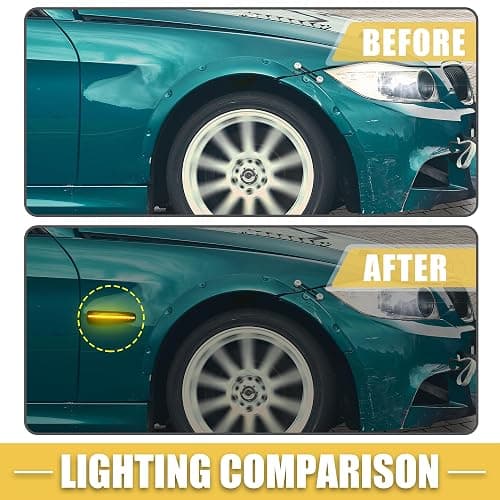 A ABSOPRO LED Side Marker Light 8351A001 Front Turn Signal Lights Fender Sidemarker Lamps for Mitsubishi Lancer 2008-2017 Black Lens Yellow LED Light 1 Pair thumbnail 3