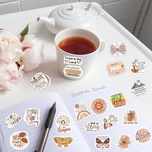 Boho Bible Verse Stickers - 50Pcs Gift Idea for Christian Bible Quote Jesus Praise Catholic Scripture God Religious Faith Stickers Inspirational Biblical Motivational Verse Adult Kids Boy Girl thumbnail 2
