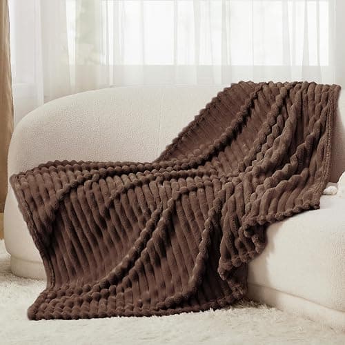 Bedsure GentleSoft Fondue Fudge Fleece Blanket for Couch - Cozy Soft Blankets for Women, Cute Small Throws for Girls, 50x60 Inches thumbnail 6