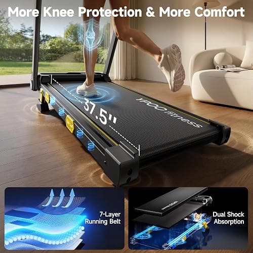 YPOO 13% Incline Walking Pad Handle 6.2MPH RGB Light Foldable | Home & office, 13% incline with RGB light, 6.2MPH speed, handle bar, 300LBS, Portable Folding Walking Treadmills & App thumbnail 8
