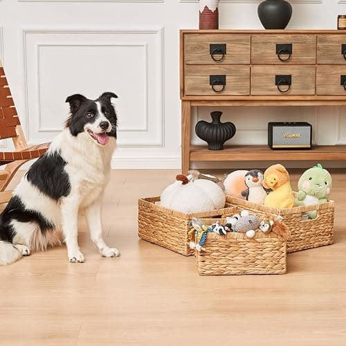 VILSSOVY Wicker Storage Basket, Hyacinth Storage Baskets for Organizing, Large Wicker Baskets for Storage, Woven Basket for Bedroom, Living Room(12.6"x8.66"x6.3") thumbnail 7
