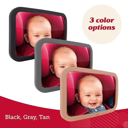Lusso Gear Baby Car Mirror - Shatter-Resistant Glass & Stable Rear-Facing Headrest Mount - Wide-Angle Baby Mirror for Car Backseat View - Auto Essentials for Babies - 11.5 in, Black thumbnail 9