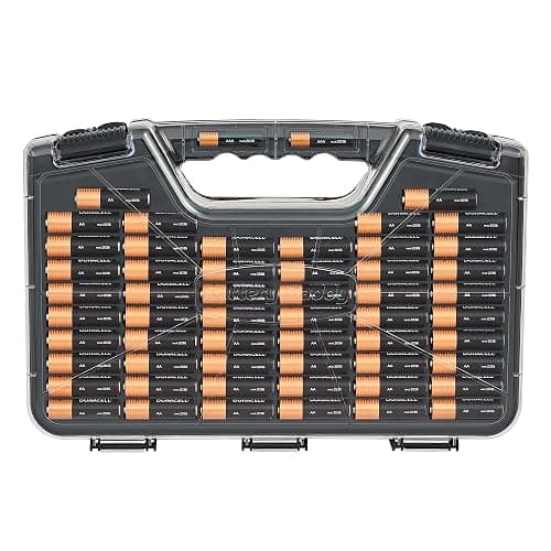 Battery Daddy Storage & Organizer Case w/Tester, Stores & Protects Up to 180 Batteries, Double-Sided, Clear Locking Lid, Secure Latches & Portable Carrying Handle - Charcoal (Batteries Not Included) thumbnail 9