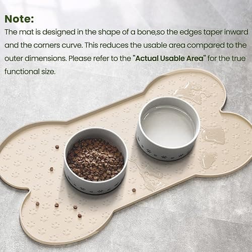 PWTAA Dog Food Mat Anti-Slip Silicone Dog Bowl Mat Thicker Pet Placemat Waterproof Cat Feeder Pad with Raised Edge Puppy Kitten Feeding Mats Suitable Small Medium-Sized Dogs Cats Eating Tray thumbnail 2