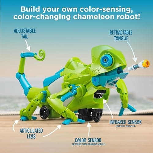 Thames & Kosmos My Robotic Pet: Coding Chameleon STEM Building & Experiment Kit | Color-Sensing Coding Robot for Boys & Girls Ages 8+, Screen-Free Educational Fun, Robotic Reptile with 3 Play Modes thumbnail 2