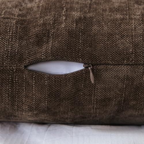 LIGICKY Lumbar Pillow Covers 14x36 Inch, Soft Textured Chenille Long Body Decorative Throw Pillow Cover Farmhouse Pillow Case for Couch Bedroom Sofa Cushion Decor, Dark Brown (Cover ONLY, Pack of 1) thumbnail 6