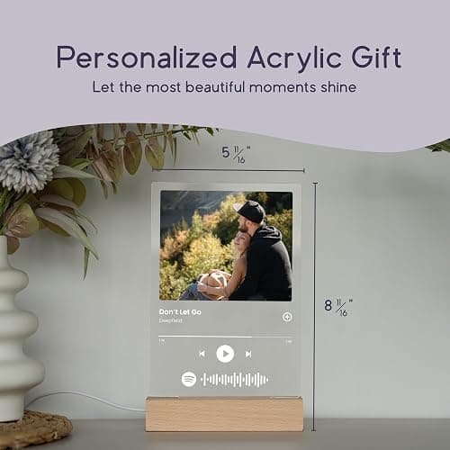 Custom Music Plaque - Personalized Acrylic Song Plaque/Glass Album Cover/Present for Girlfriend - Customized Music Sign - Long Distance Gifts - Couple Present for Her/Him/Boyfriend thumbnail 3