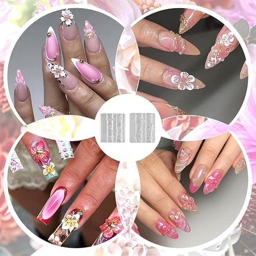 2Pcs Silicone Nail Art Molds with Carving Pen Clear Flowers Modeling Template Nail Molds Silicone Nail Tools DIY Nail Supplies for Manicure Decorations thumbnail 4