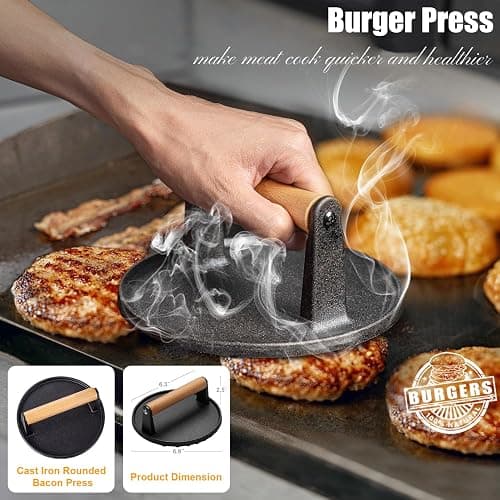 Grilliance 27pcs Griddle Accessories Kit for Blackstone, Professional Hibachi Flat Top Grill Tools, Enlarged Spatula Gift Set with Basting Cover，Burger Press Patty Maker for Outdoor BBQ Teppanyaki thumbnail 3