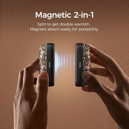 OCOOPA 2 in 1 Magnetic Rechargeable Hand Warmers, UT2s Mini Electric Handwarmers 2 Pack, Split USB-C, Reusable Portable Pocket Heater, Raynauds, Golf, Christmas, Tech Gifts for Women Men thumbnail 5