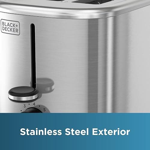 BLACK+DECKER® 2-Slice Toaster with 7 Toast Shade Settings, Extra-Wide Slots for Bagels, Stainless Steel Exterior Finish thumbnail 6