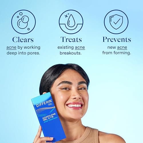 Differin Acne Treatment Gel, 60 Day Supply, Retinoid Treatment for Face with 0.1% Adapalene, Gentle Skin Care for Acne Prone Sensitive Skin, 15g Tube (Pack of 2) (Packaging May Vary) | Pack Of 2, 60-Day Supply, OTC Retinoid, Clears Breakouts, Gentle On Sensitive Skin, Dermatologist Recommended thumbnail 2