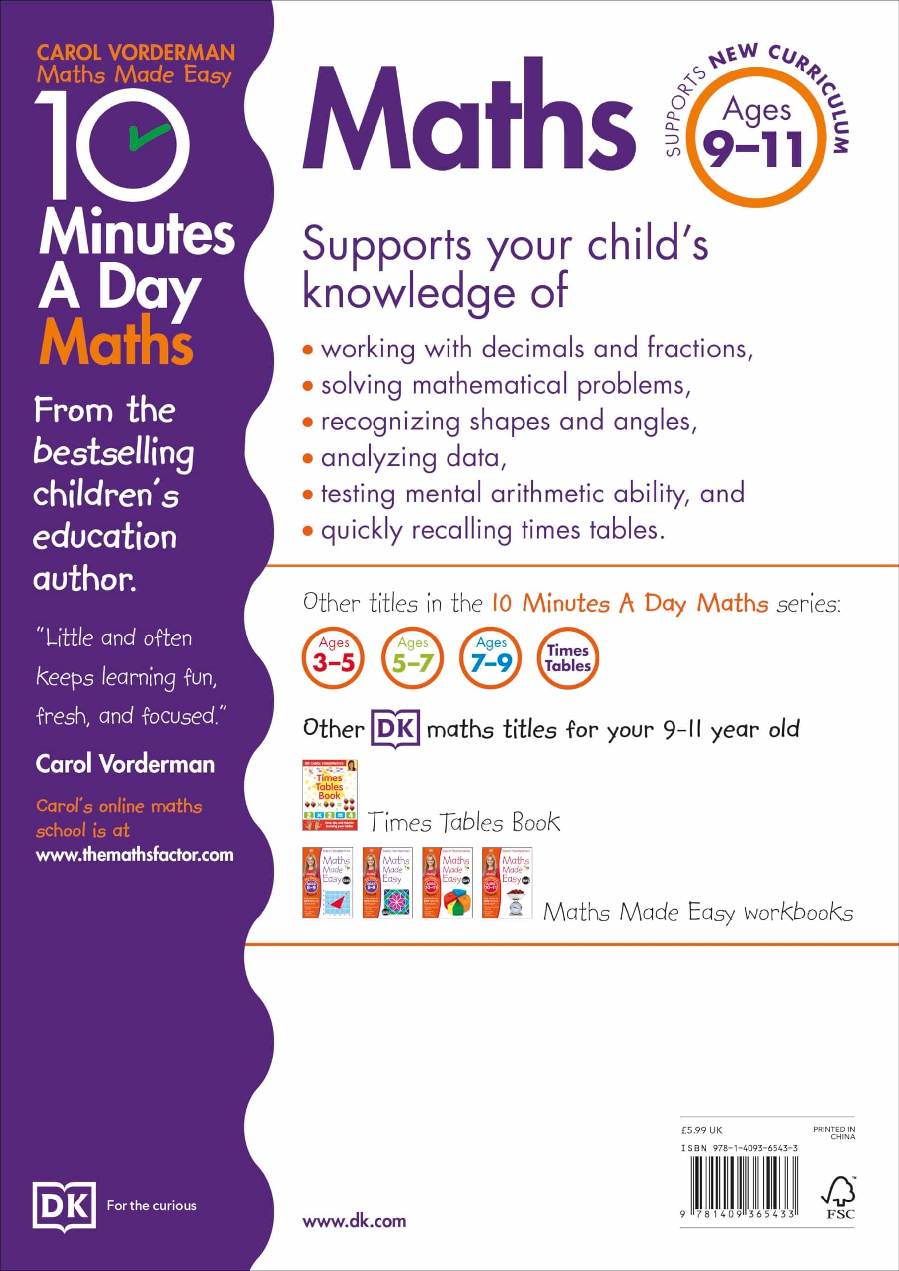 10 Minutes A Day Maths, Ages 9-11 (Key Stage 2): Supports the National Curriculum, Helps Develop Strong Maths Skills thumbnail 2